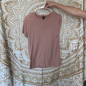 FOREVER 21 Pink ribbed T-shirt